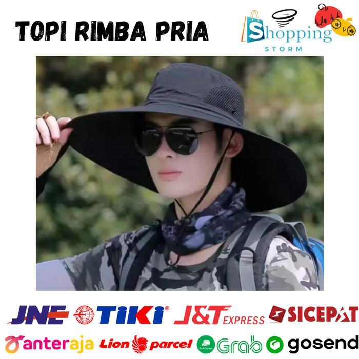 Topi Pria / Topi Nelayan/ Topi Outdoor Besar Anti Panas UV