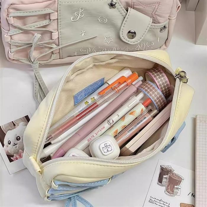 Kotak Pensil Bintang Lucu / Tepak Pensil Aesthetic Korea Cewek / Kotak Pensil Unik Merah