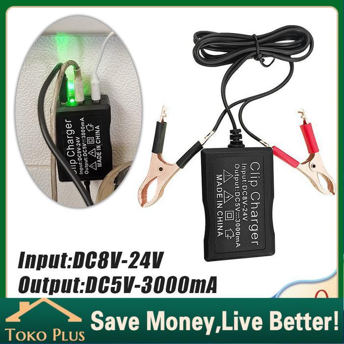 Charger DC HP Ke Aki Motor Charger Cas Aki Motor HP USB 3 Port Universal Charger Aki Accu / Alat Cas