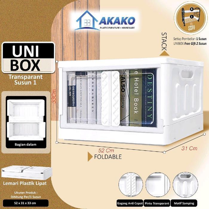 Ready Akako - Lemari Pakaian Plastik Uni Box Beauty Storage Box Cabinet Penyimpanan Serbaa