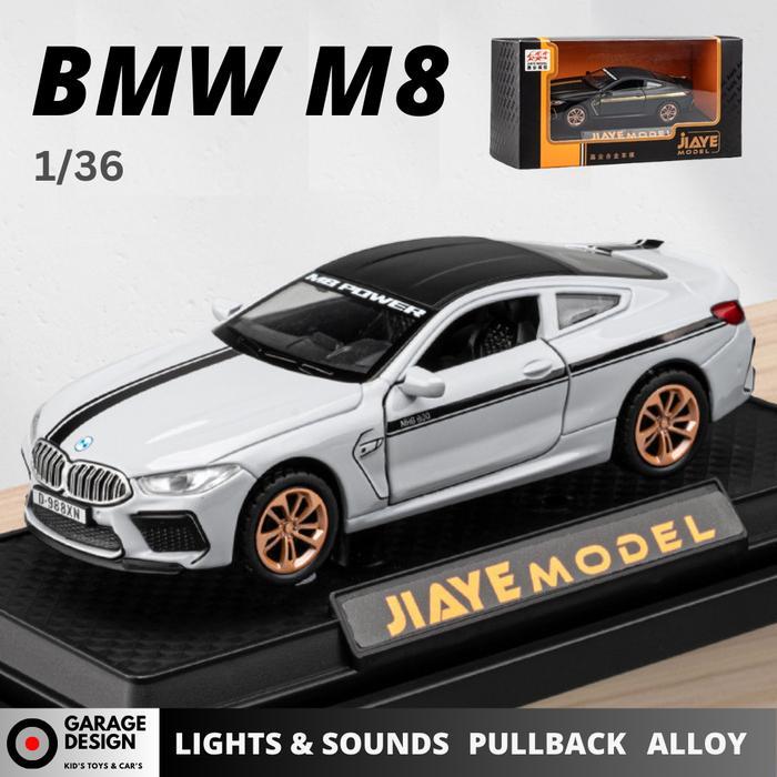 (Ada Lampu & Suara) Diecast Mobil 1:36 BMW M8 - Alloy Diecast Model Pajangan Mobil Miniatur BMW M8