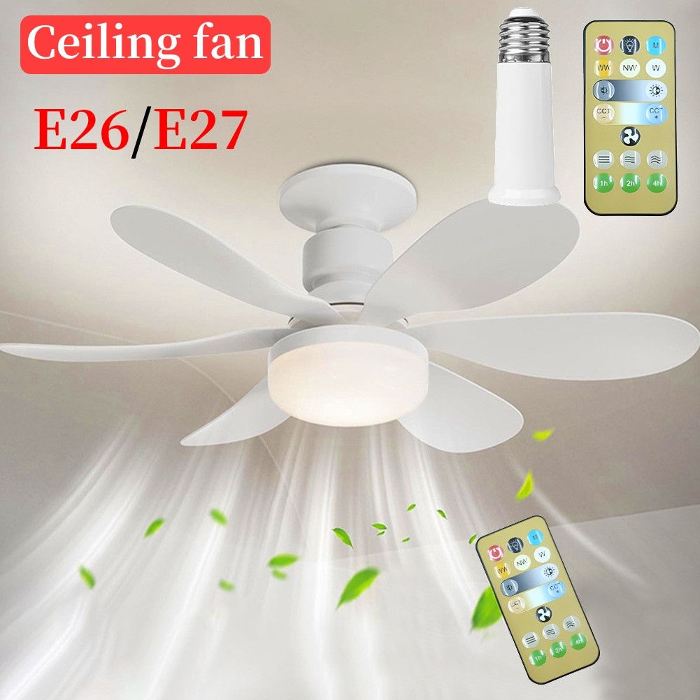 E26/E27 Socket Fan LED Light Replacement Light Bulb/Ceiling Fan 3 Speeds 30/40W Warm Light Ceiling F