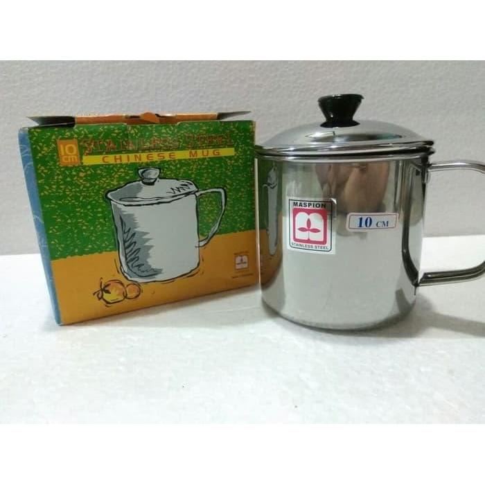 Ready Mug Stainless Steel + Tutup 10Cm / Gelas Stainless 10Cm