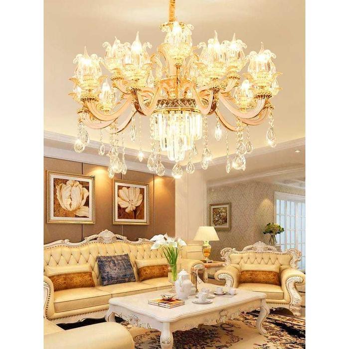 LAMPU HIAS GANTUNG KRISTAL BUNGA MEWAH / LAMPU GANTUNG RUANG TAMU / LAMPU CHANDELIER