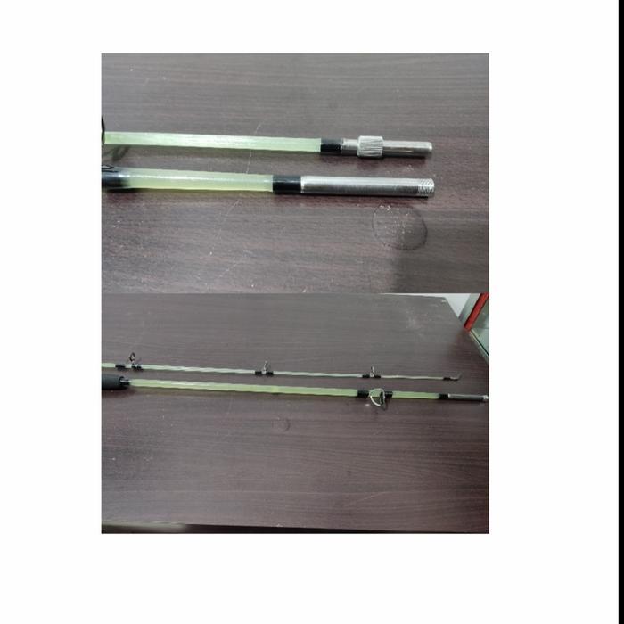 TERLARIS joran pancing sambung 2 fiber transparan panjang 240cm sambungan drat