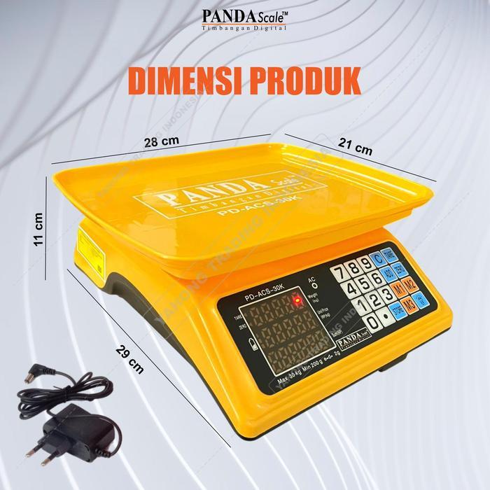 Timbangan 30Kg Timbangan Digital Buah Laundry Ikan Ayam Daging Meja Acs 30 Kg Panda Scale