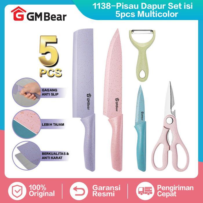 gm bear pisau dapur set multifungsi - pisau dapur 1 set