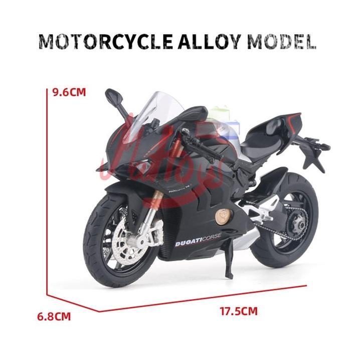 Diecast Huayi Ducati Panigale V4S 1/12 Alloy Model Balap, Cocok Untuk Koleksi Atau Hadiah Anak-Anak