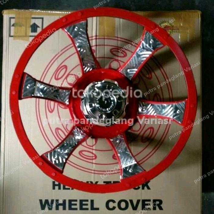 DOP RODA MOBIL TRUK RING 16 MOBIL BELAKANG WARNA MERAH 2 PCS BAHAN BESI DISKON