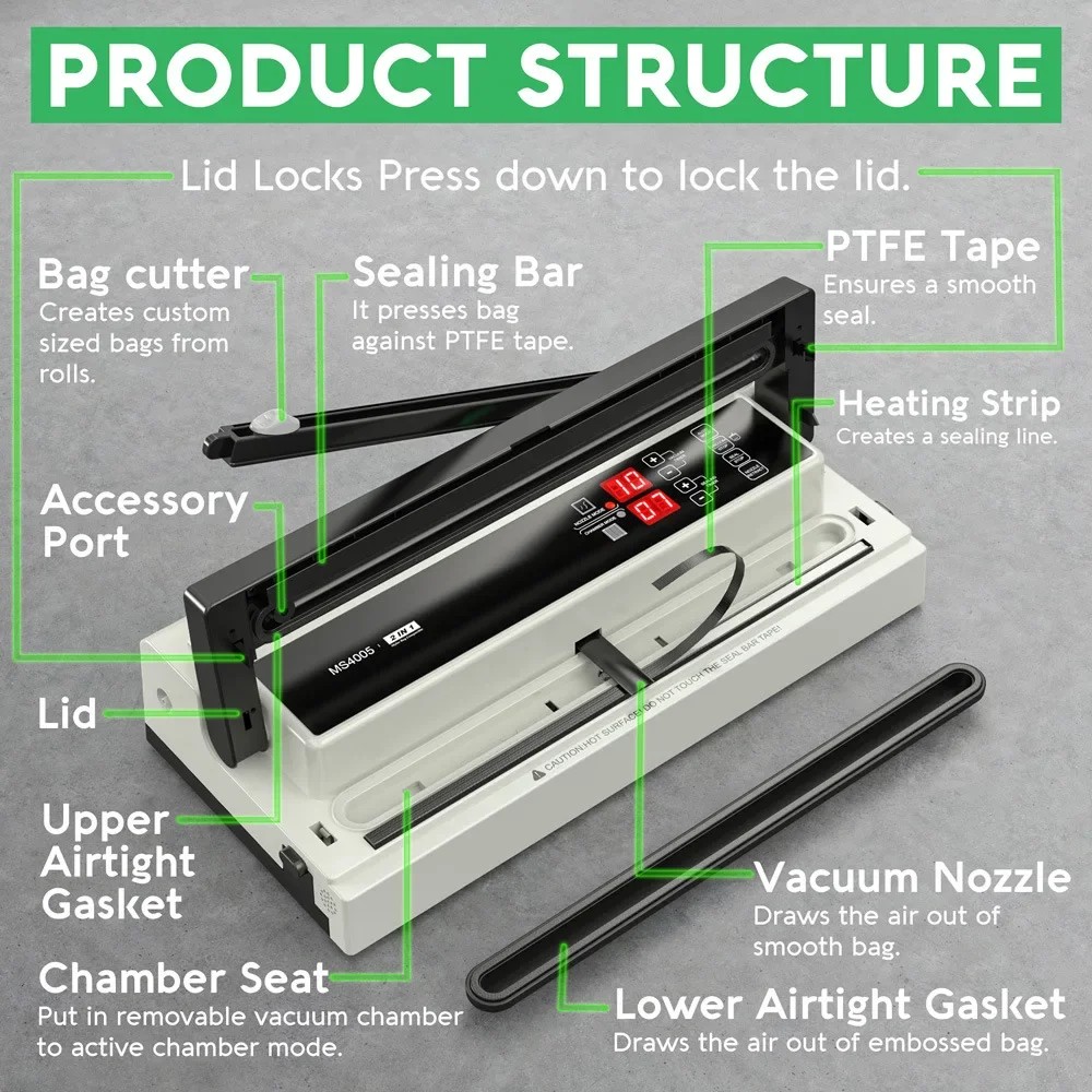 40CM Commercial Vacuum Sealers Fully Automatic Non-picking Bag Food Vacuum Sealing Machine Texture