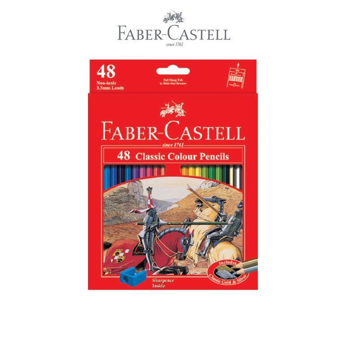 Faber-Castell Pensil Warna Classic Colour Pencils set lengkap 48 warna Stationery