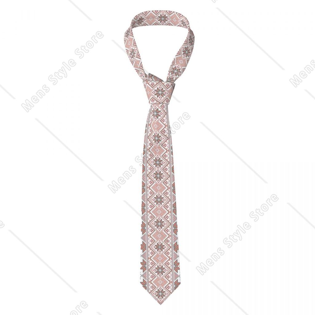 Palestinian Tatreez Design Unisex Necktie Slim Polyester 8 cm Narrow Palestine Neck Tie for Men