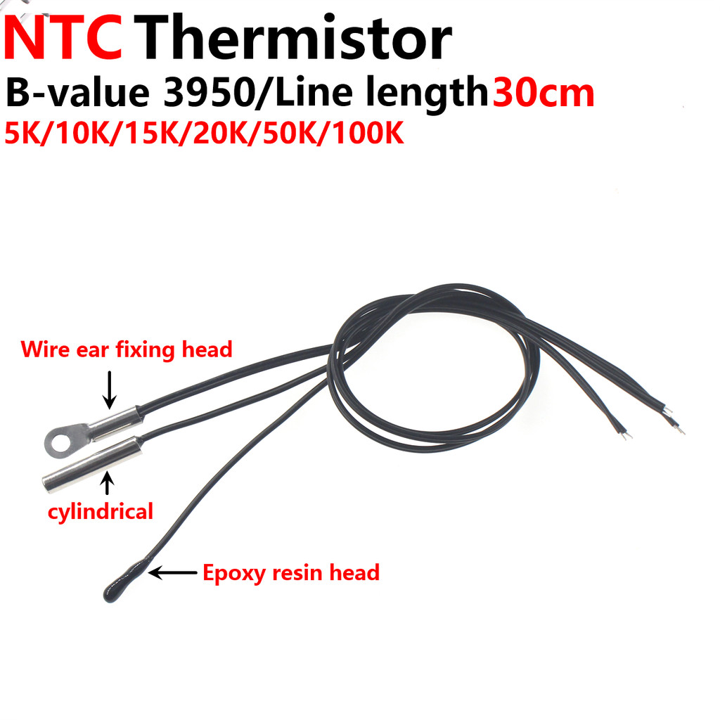 10pcs 3950 3435 3470 NTC 5K 10K 15K 20K 50K 100K 300MM Precision Epoxy Thermistor Temperature Sensor