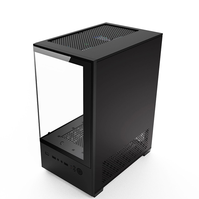 M-ATX Seaview Gaming PC Case ?270?Panoramic Tempered Glass, No Column, Supports 240mm AIO & High
