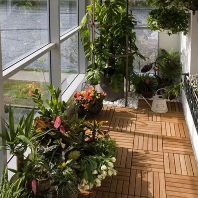 Lantai kayu jati decking kayu 30x30cm