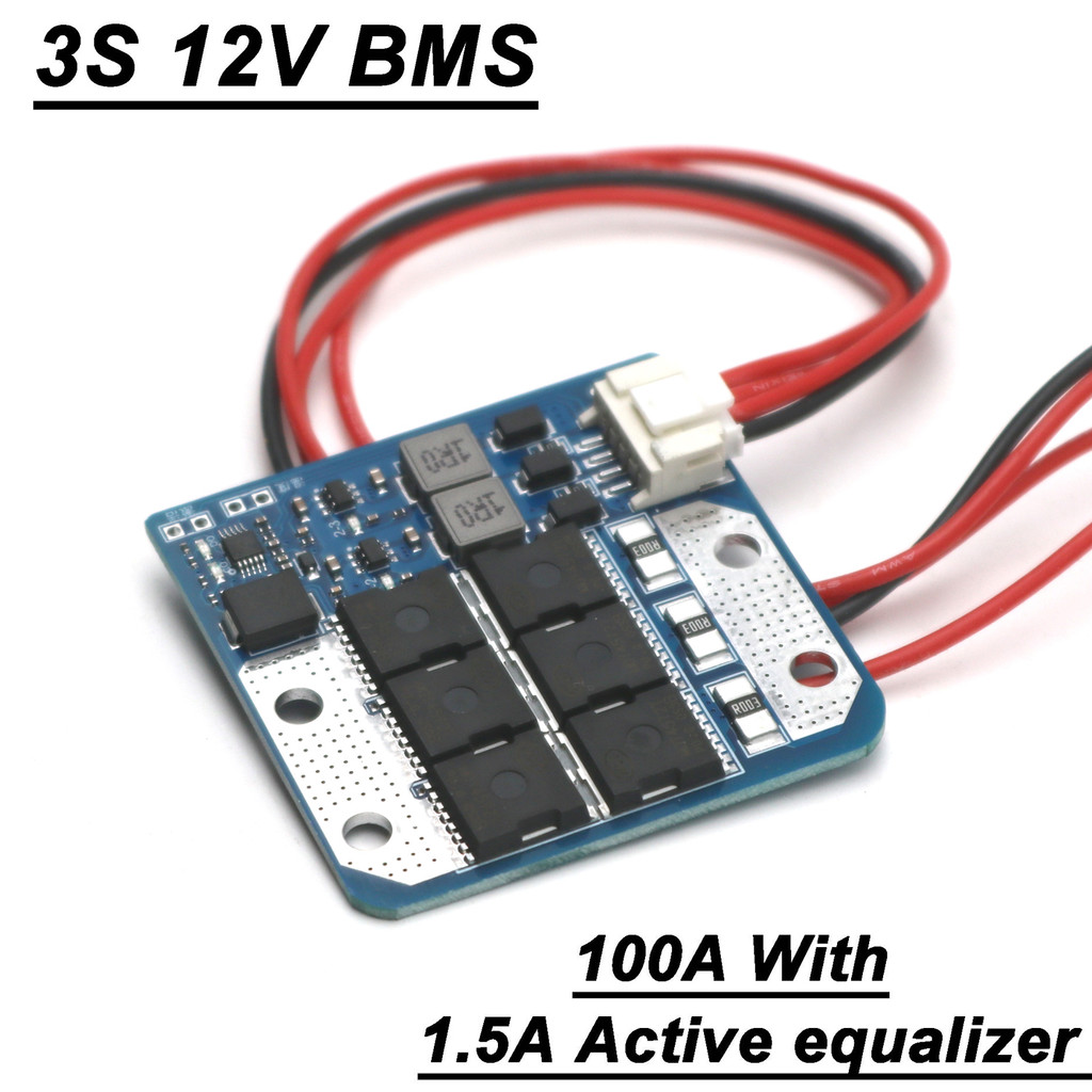 100A 3S 12V BMS 1.5A ACTIVE EQUALIZER LI-ION LITHIUM BATTERY CHARGER PROTECTION BOARD BALANCE START