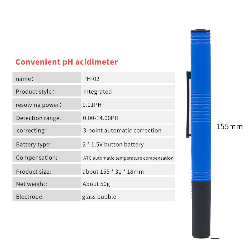 YenvQee Digital LCD PH Meter Pen of Tester Accuracy 0.1 Aquarium Aquarium Pool Water Wine Urine Auto