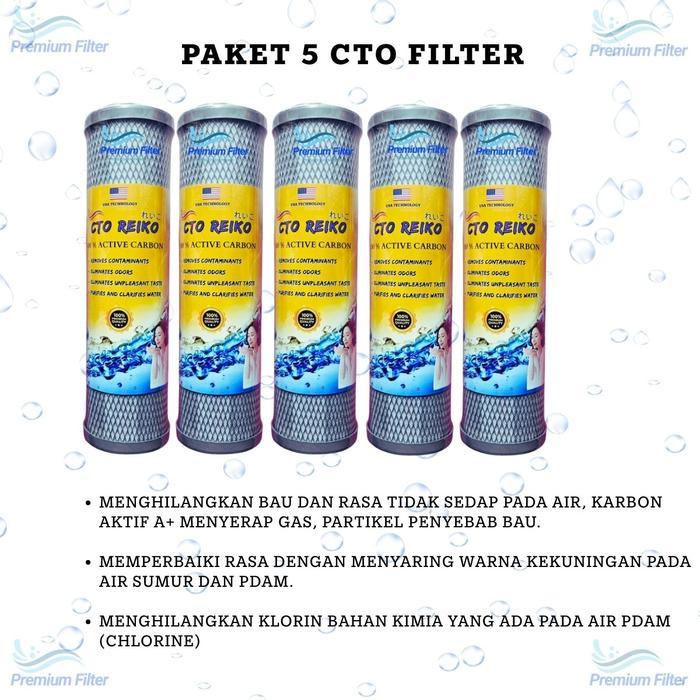 PAKET 5 CTO FILTER AIR 10 INCH / FILTER AIR SUMUR PDAM / FILTER AIR PDAM KRAN KERAN / FILTER AIR