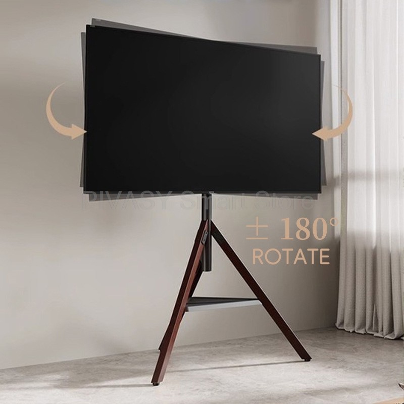 TV Stand with Tripod Base Height Adjustable Floor TV Holder for 32" to 75" LCD OLED Flat Screens