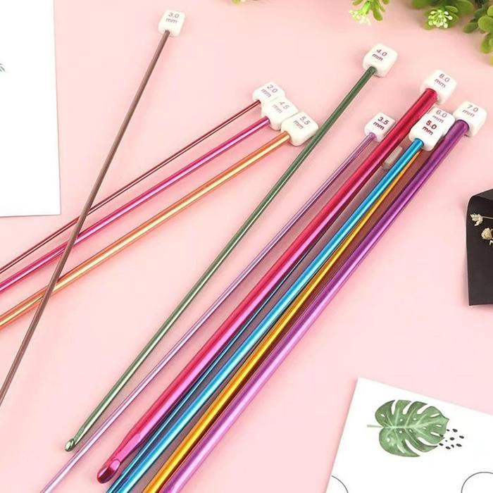 Terlaris 11pcs/Set Tunisian Hook Hakpen 27cm 2.0-8.0mm Jarum Rajut Hakpen Hakpen Rajut Tulip Hakpen