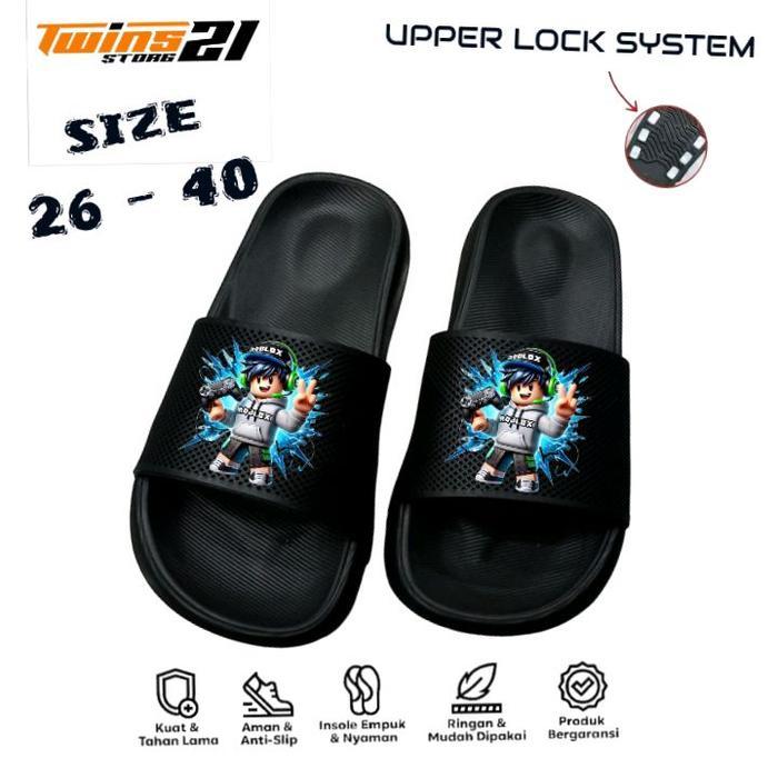 Bata Kids - ROBLOX VIRAL SENDAL ANAK KARET HITAM PREMIUM 26 - 40 Sandal