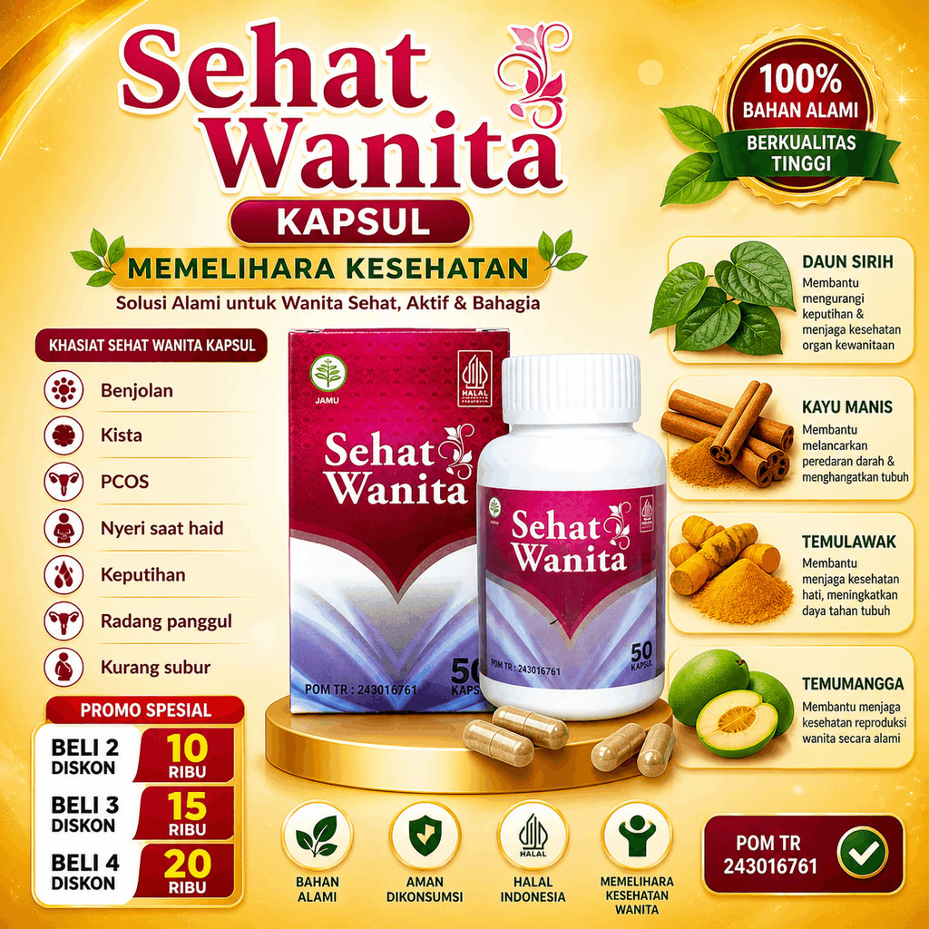 Obat Pelancar Telat Datang Bulan - Herbal melancarkan Haid -Obat Sakit Haid - Obat Pencegah Monopaus