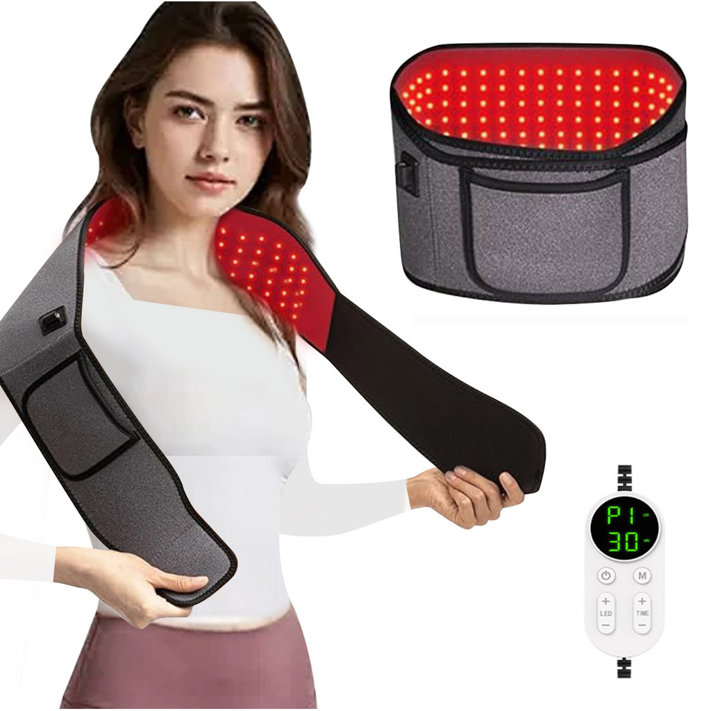 Red Light Therapy With Infrared LED Hot Compress Massage Belt Back Waist Therapy Belt To Relieve