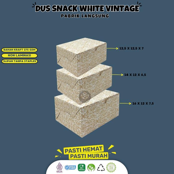 New [25 Pcs] Dus Snack 14x12 / Box Snack 12x14 / Snack Box 12x14 / Dus Makanan Roti Cemilan Kue /