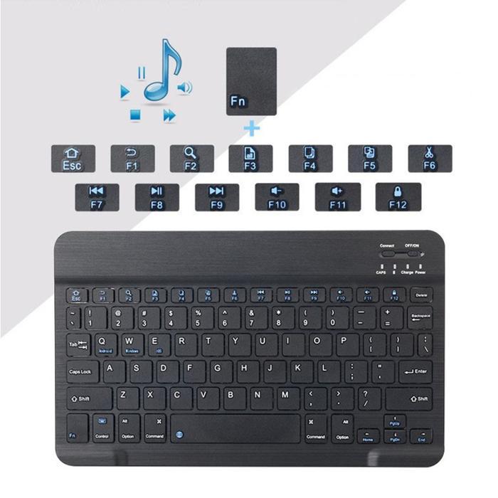 Goojodoq Aerofan - Slim Keyboard 24X15 Bluetooth Wireless Support Android Ios Windows Hp Tablet Ipad