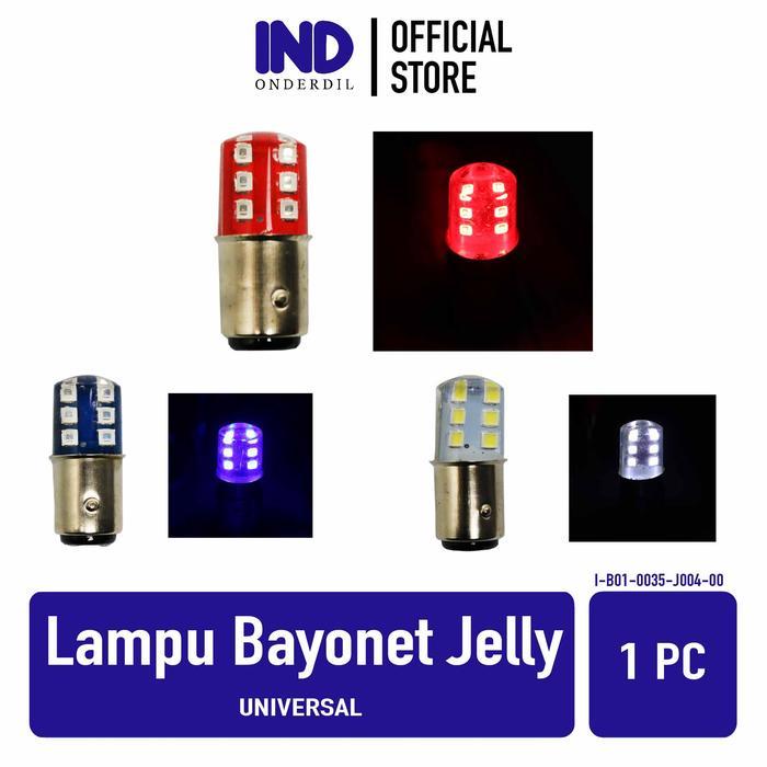 Ready Lampu Belakang LED Jelly Universal Strobo 12 Mata DC Volt Stop Rem Lamp Stoplamp Bayonet Kedap
