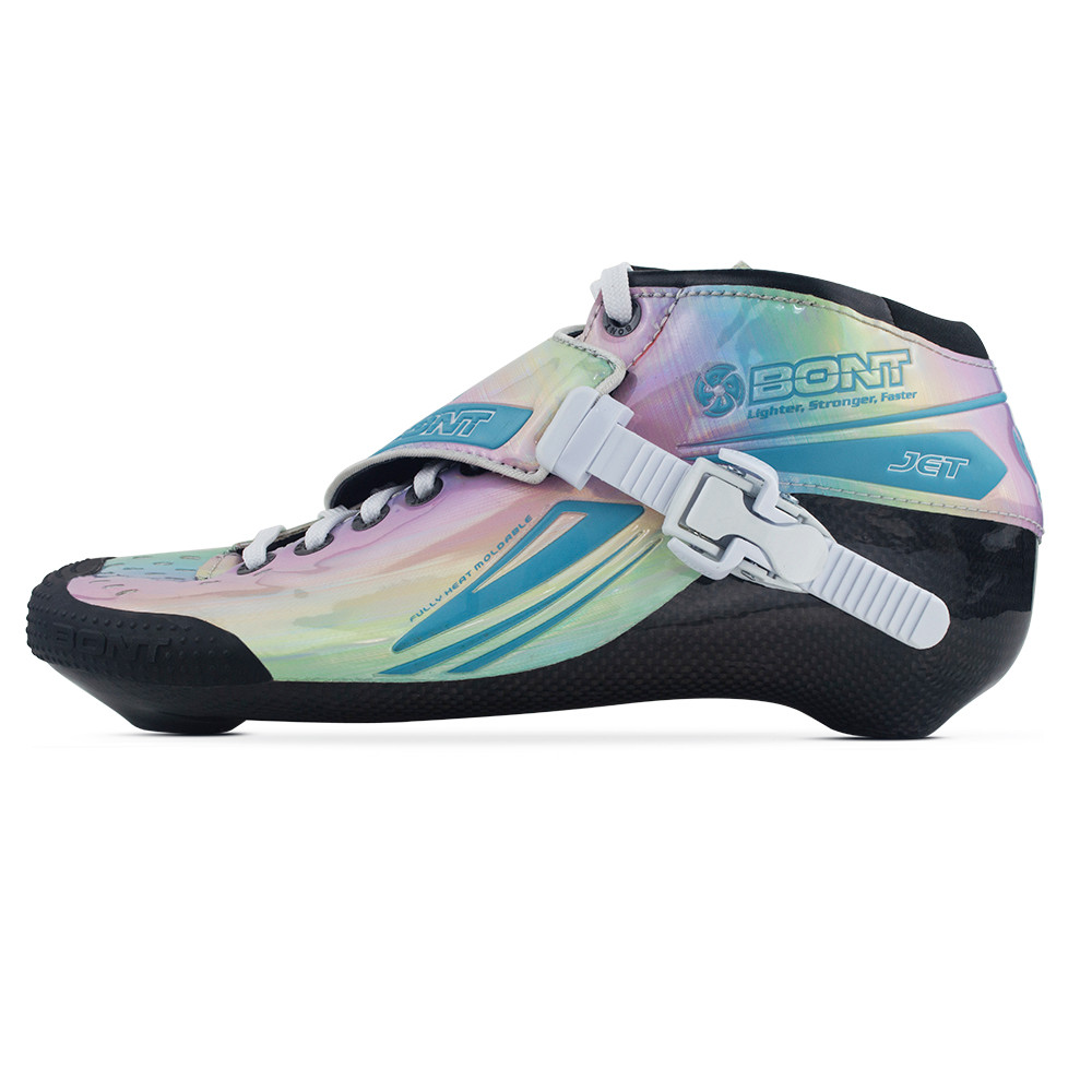 BONT Jet 2PT 195mm Blue Rainbow Inline SKates Speed skates Carbon roller skates boot Road Skates