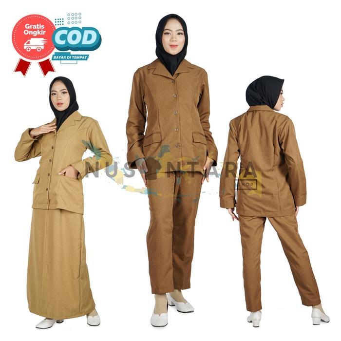 seragam dinas pns pemda wanita model kemeja saku bawah seragam keki wanita