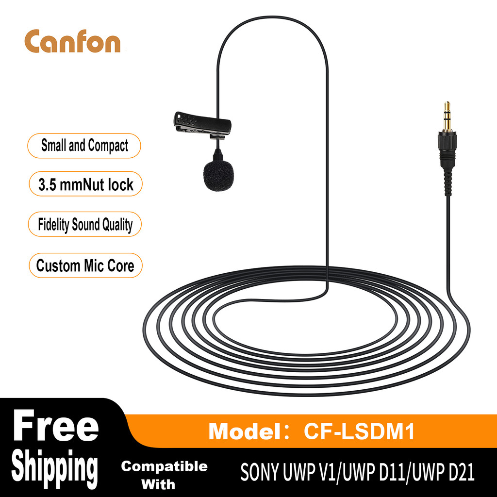 Canfon Omnidirectional Condenser Mini Lavalier Mic Compatible with SONY UTX-B1/B2/B03/B40, UWP