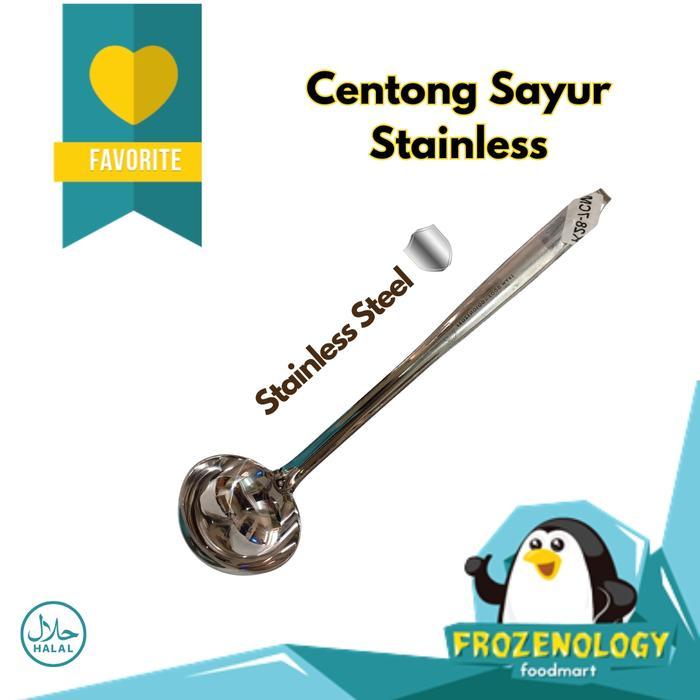 Centong Stainless Steel Tebal Irus Panjang Kuah Irus Bakso/Sop Dengan Gantungan Belakang