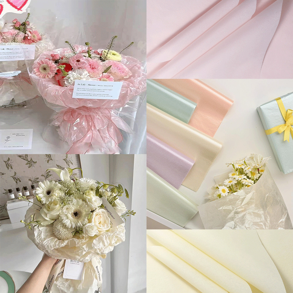 Thin Flower Packaging Colored Crepe Paper Roll Folding Crepe Paper Suitable Party Wedding Floral