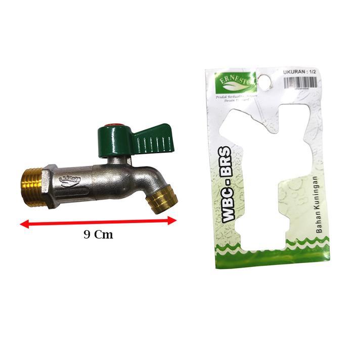ERNESTO WBC-BRS KRAN BOLA TAMAN KUNINGAN CEBOL 1/2" INCI / KERAN TEMBOK HANDLE PENDEK BARU