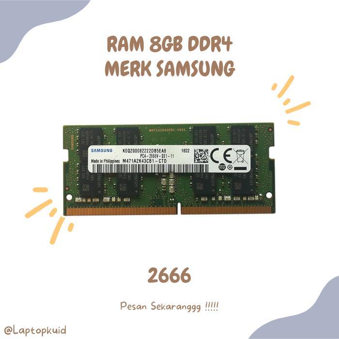 Ram sodimm 8GB ddr4 2666 samsung second original untuk laptop