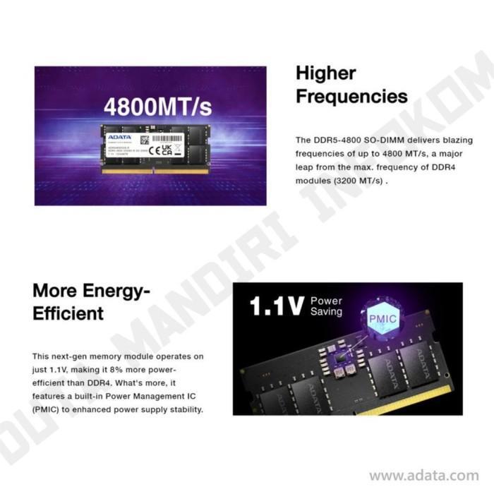 ADATA SODIMM DDR5 8GB 16GB 32GB 5600Mhz - RAM Single SO-DIMM Laptop