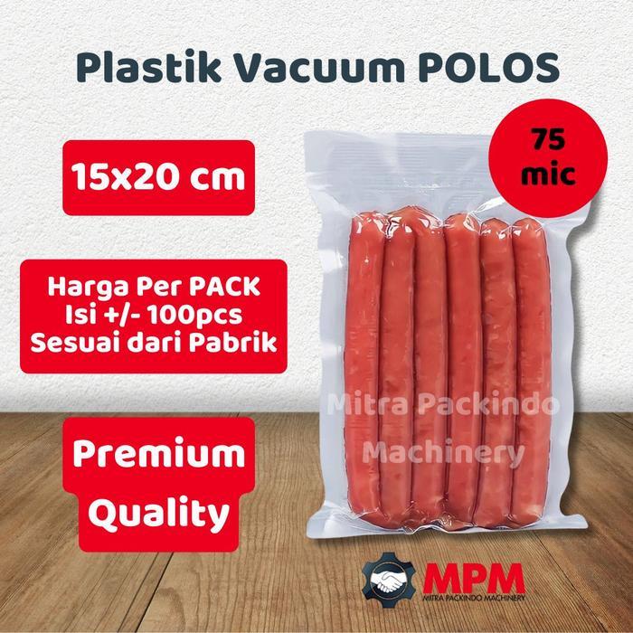 PLASTIK VACUUM POLOS 15X30 CM / KEMASAN VAKUM MAKANAN 15 X 30 CM KRT
