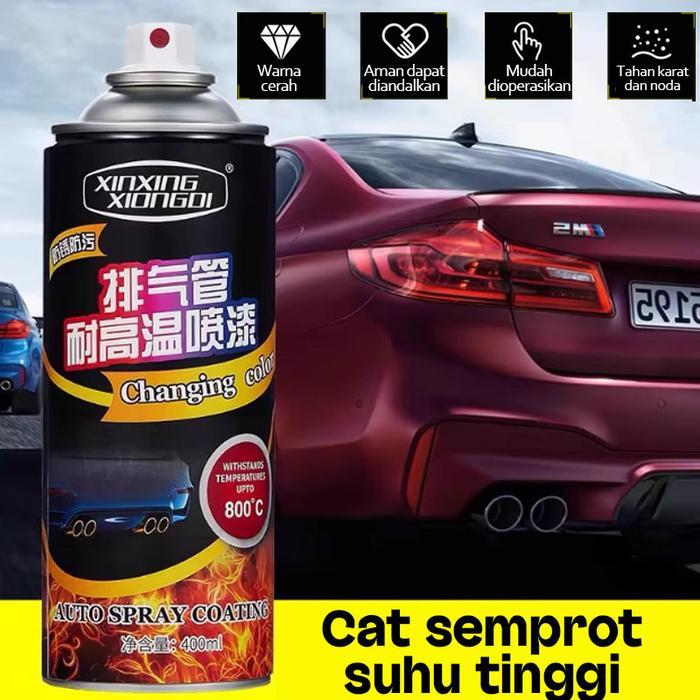 Cat Semprot Tahan Panas Knalpot Cat Anti Panas Hitam Cat Motor Mobil Tahan Panas 800C Anti Kotoran