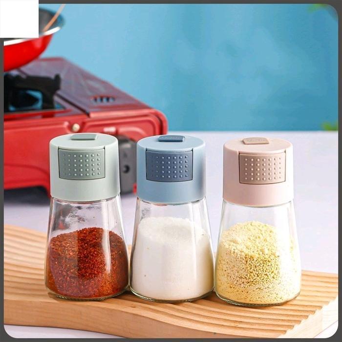 (isi 3 pcs) Tempat bumbu dapur set 3 Tempat bumbu kaca otomatis Kitchenware