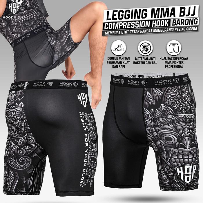 Legging MMA BJJ Compression Pants Fight Spats Hook Rock