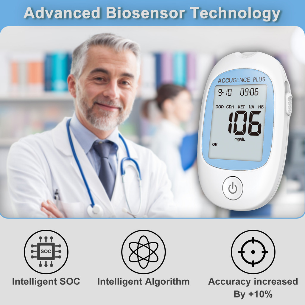 4 in 1 Multifunction Monitor Hemoglobin Blood Ketone Glucose Uric Acid Meter Test Strip HB Anemia