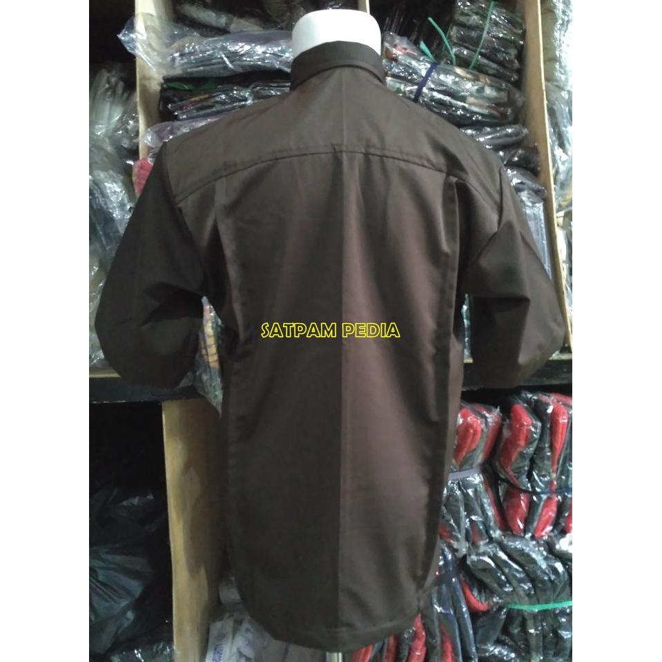 Seragam Safari Satpam Coklat Kancing Dalam - Safari Satpam