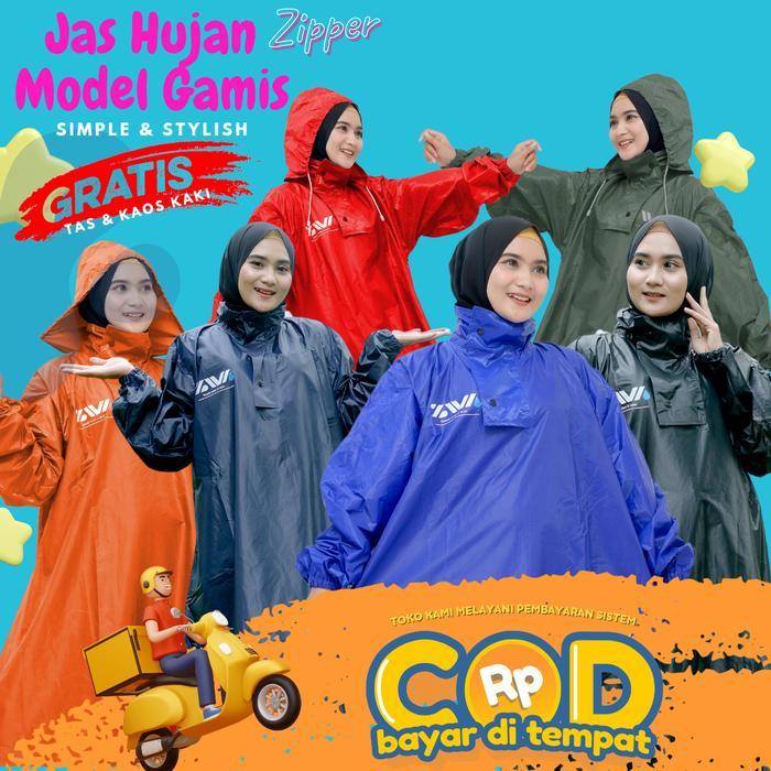 jas hujan gamis wanita muslimah/Jas Hujan Rok Hijab/Jas Hujan Mantel Tebal