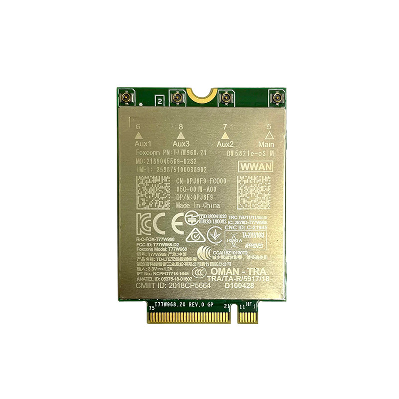NEW T77W968 M.2 MODULE DW5821E ESIM LTE CAT16 4G 1GBPS FDD-LTE TDD-LTE FOR DELL 5420 5424 7424 7400