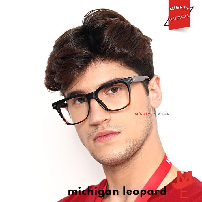 MIGHTY KACAMATA PHOTOCHROMIC ANTIRADIASI KOTAK PRIA MICHIGAN LEOPARD