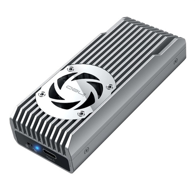 ULBS INEO M.2 SSD Enclosure Built-In Cooling Fan 10Gbps USB3.1 Gen2 Type-C M.2 Nvme Case Enclosure