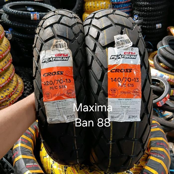 Sepasang Ban Corsa Platinum 120/70-13 & 140/70-13 Cross S Tubeless