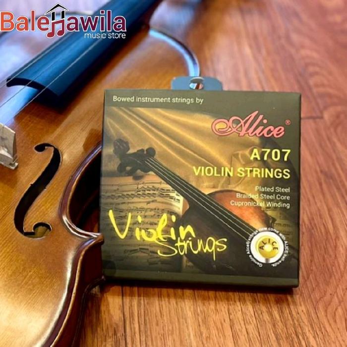 1 Set Senar Biola Violin Alice Original Terlengkap Mulai dari Plated Steel , Nylon Core , Al-mg ,